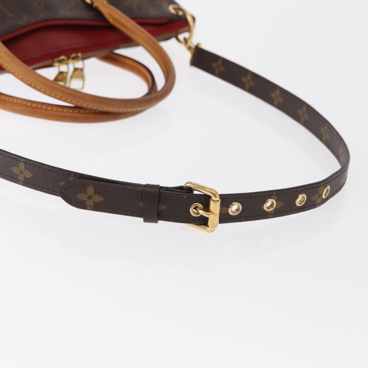 Louis Vuitton Pallas Tote Monogram Canvas With Leather Brown Canvas Tote Bag