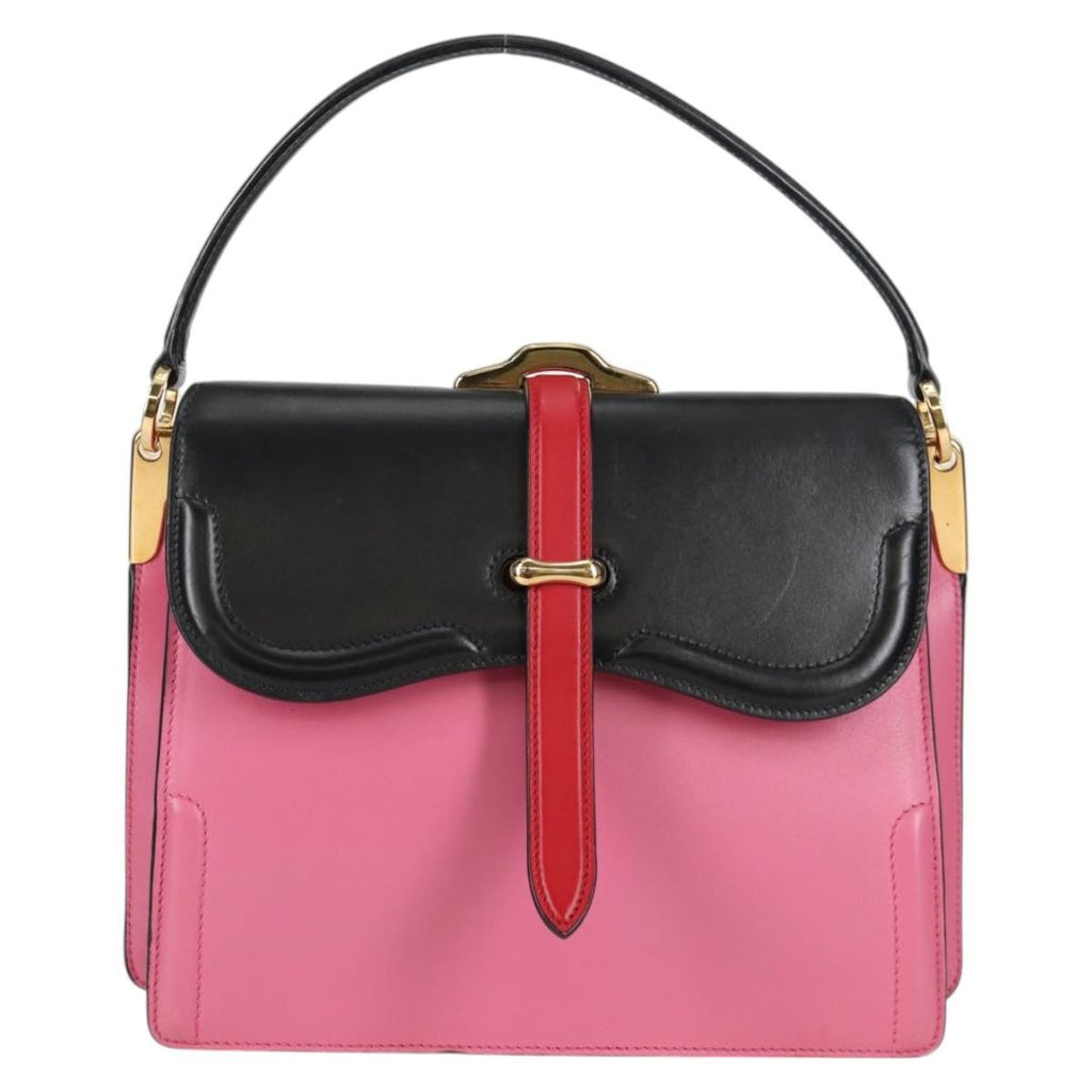 Prada Belle Top Handle Bag City Calf Pink Leather Bag