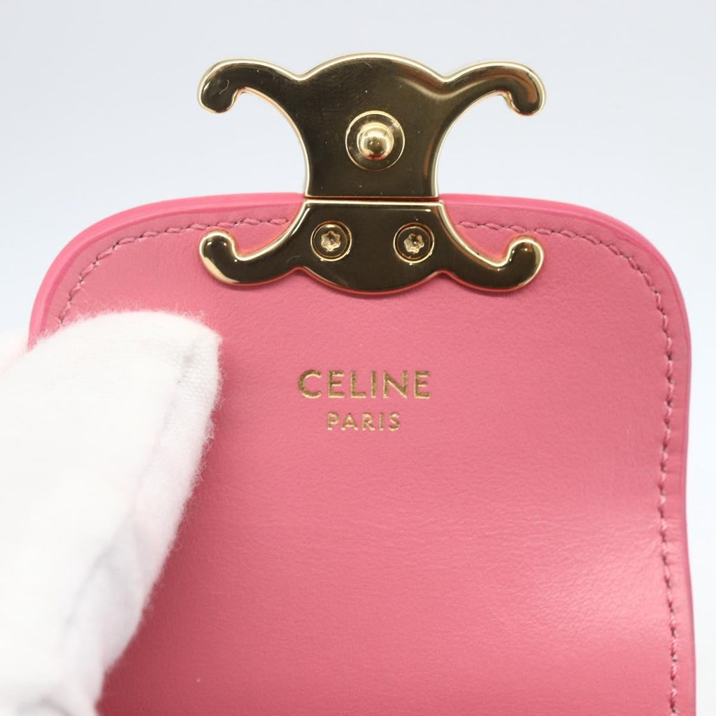 Celine Triomphe Shoulder Bag Smooth Calfskin Pink Leather Shoulder Bag Bag