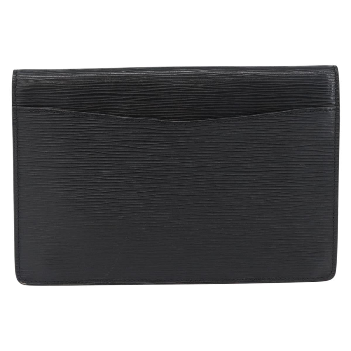 Louis Vuitton Vintage Montaigne Clutch Epi Leather Black Leather Clutche & Pouche Bag
