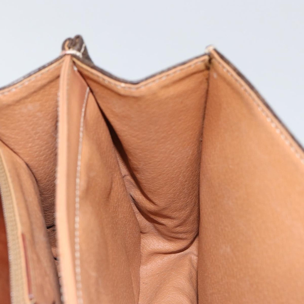 Celine Vintage Macadam Handbag Canvas Brown Pvc Handbag