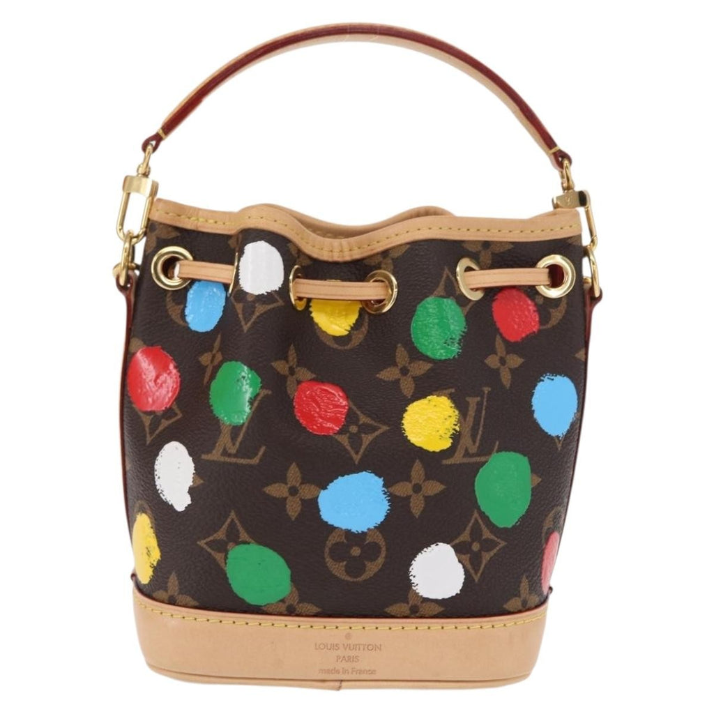 Louis Vuitton Noe Handbag Yayoi Kusama Painted Dots Monogram Canvas Brown Canvas Handbag