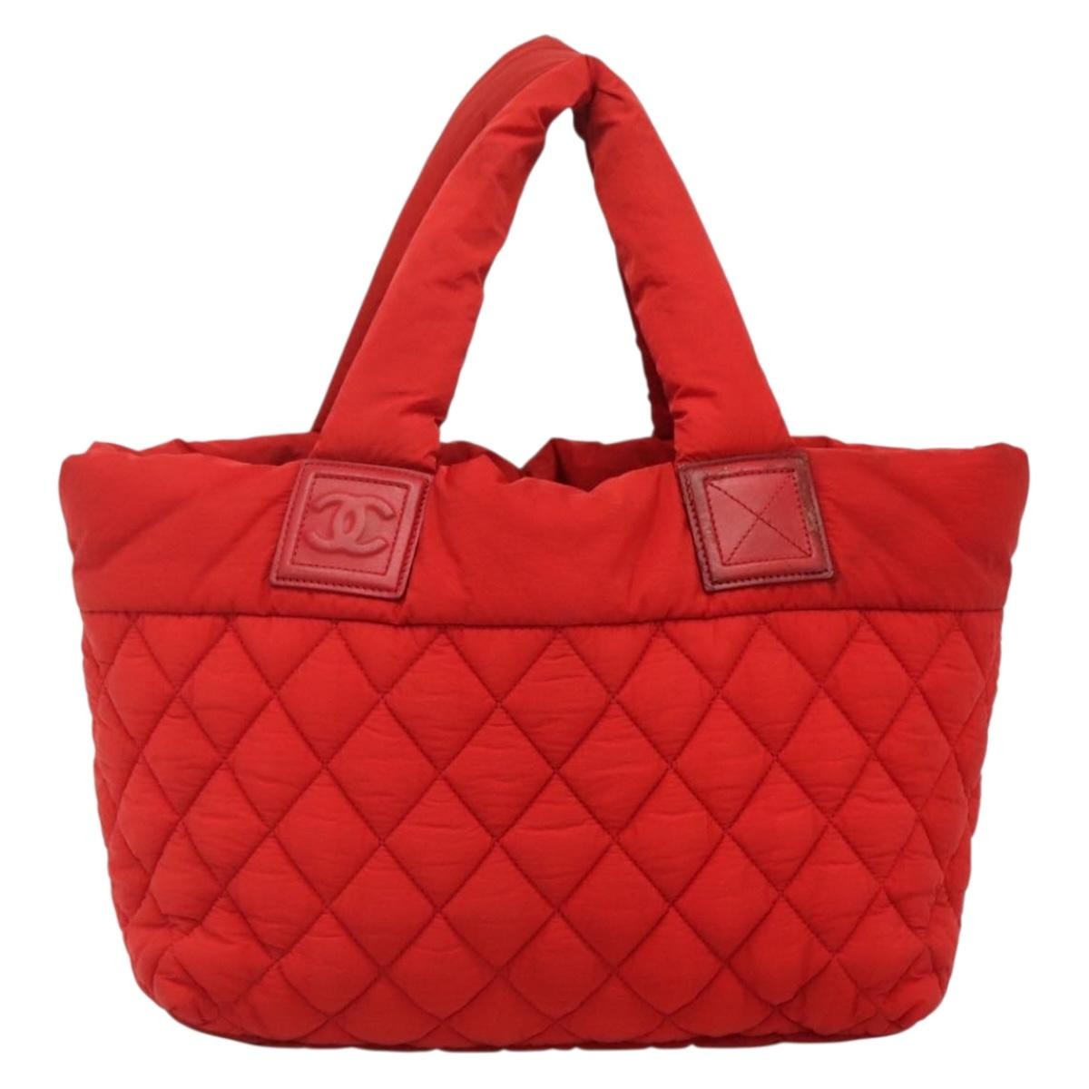 Chanel Coco Cocoon Reversible Tote Quilted Nylon Red Nylon Tote Bag Bag