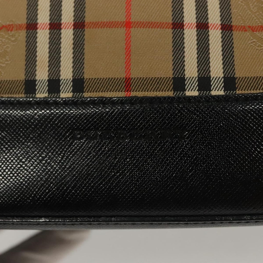 Burberry Nova Handbag Check Pattern Beige Canvas Bag