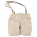 Gucci Double Pocket Tote Gg Canvas Ecru Canvas Handbag (Pre-Owned)