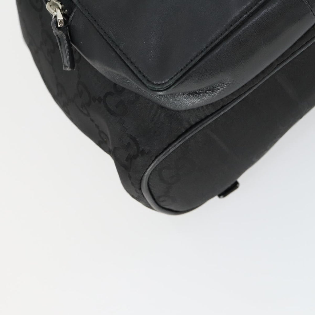 Gucci Vintage Jackie Backpack Gg Canvas Black Canvas Backpack Bag (Pre-Owned)