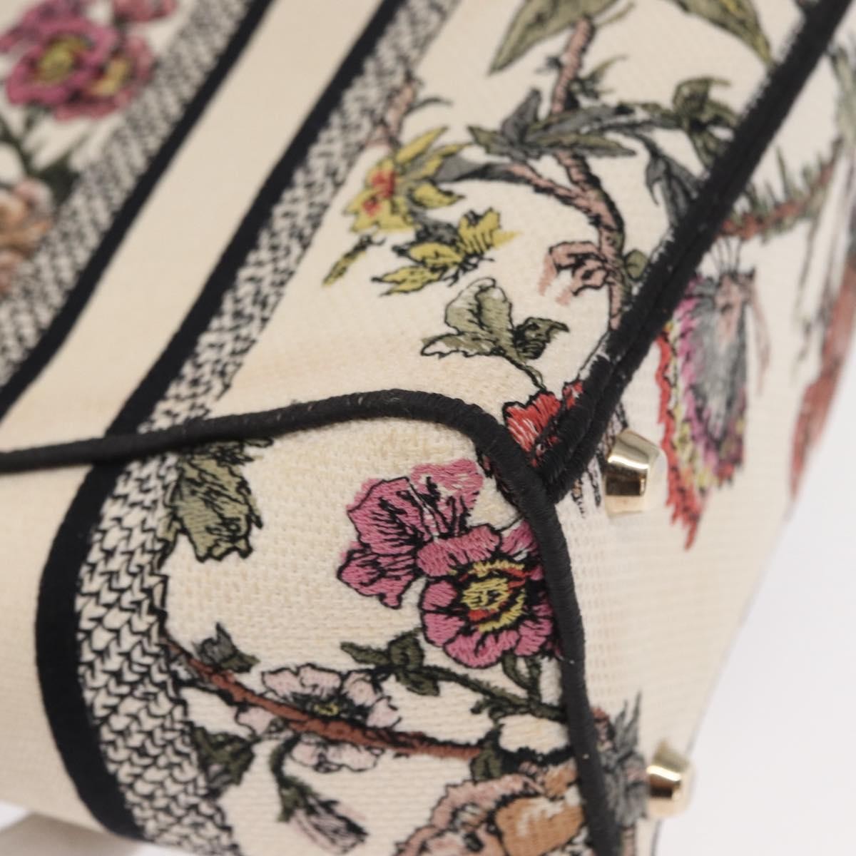 Christian Dior Lady D-Lite Bag Embroidered Canvas Multicolour Canvas Handbag (Pre-Owned)