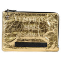Chanel Feminine Pouch Crinkled Leather Gold Leather Clutche & Pouche Bag