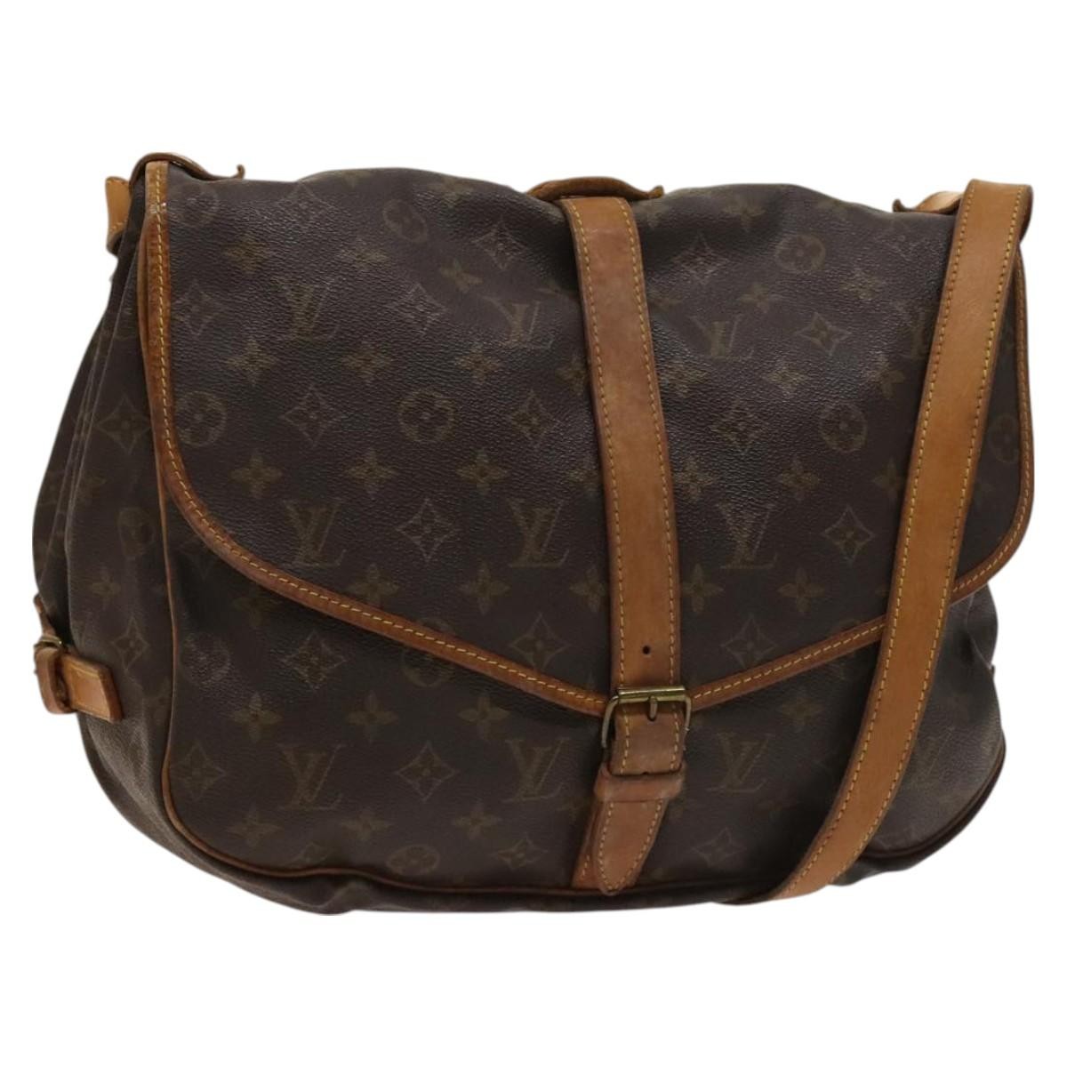 Louis Vuitton Saumur Handbag Monogram Canvas Brown Canvas Shoulder Bag