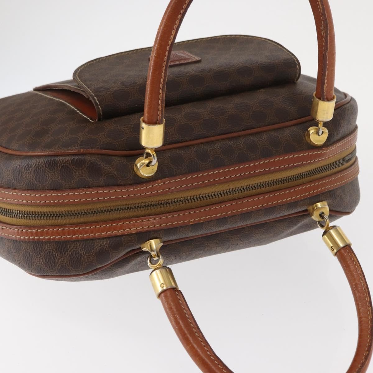 Celine Vintage Macadam Handbag Canvas And Leather Brown Canvas Handbag