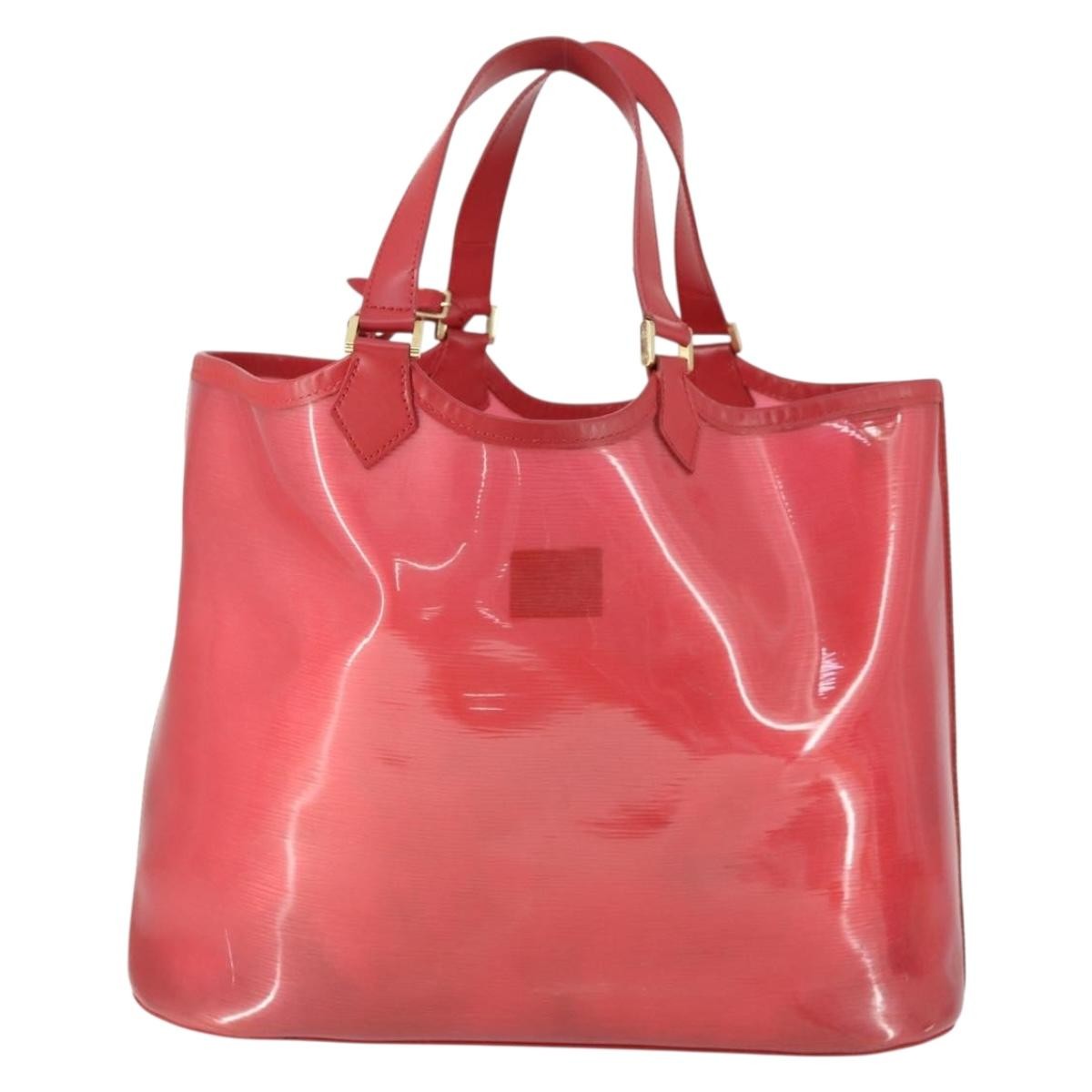 Louis Vuitton Plage Lagoon Bay Handbag Vinyl Epi Leather Red Plastic Tote Bag