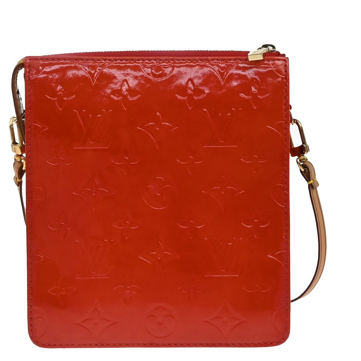 Louis Vuitton Mott Handbag Monogram Vernis Red Patent_Leather Clutche & Pouche Bag