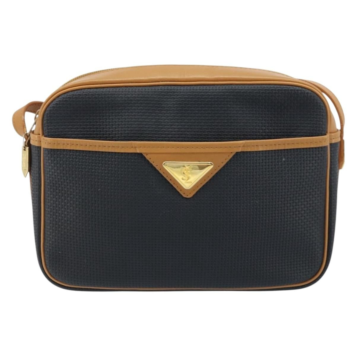 Saint Laurent Vintage Shoulder Bag Canvas Navy Canvas Shoulder Bag Bag (Pre-Owned)