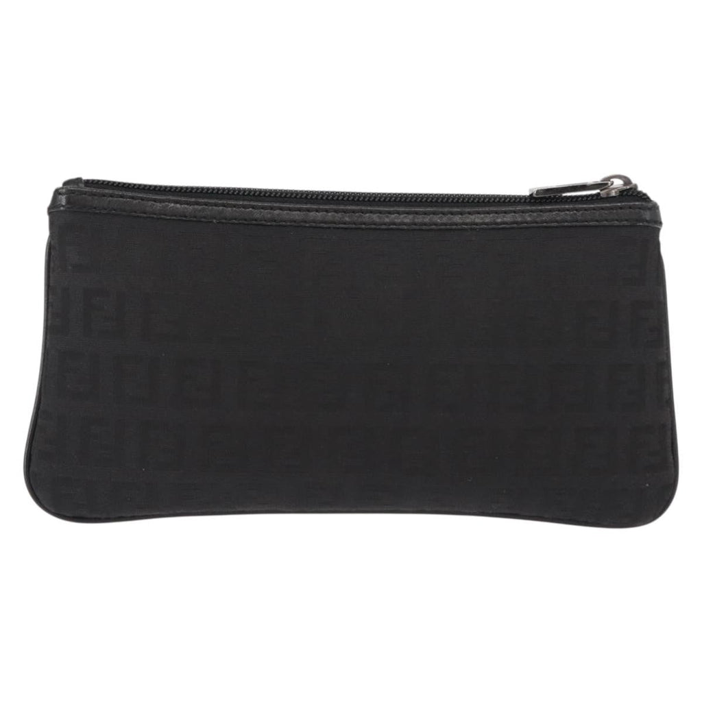 Fendi Ff Logo Pouch Canvas Black Canvas Clutche & Pouche Bag