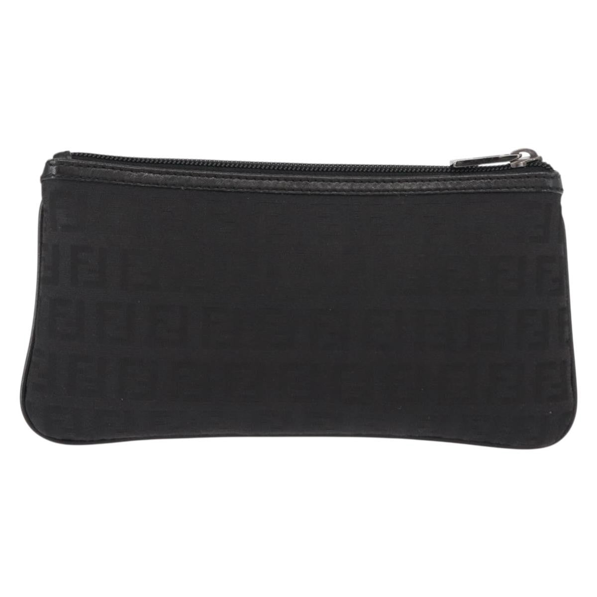 Fendi Ff Logo Pouch Canvas Black Canvas Clutche & Pouche Bag