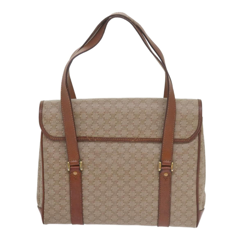 Celine Vintage Macadam Handbag Canvas And Leather Beige Canvas Handbag