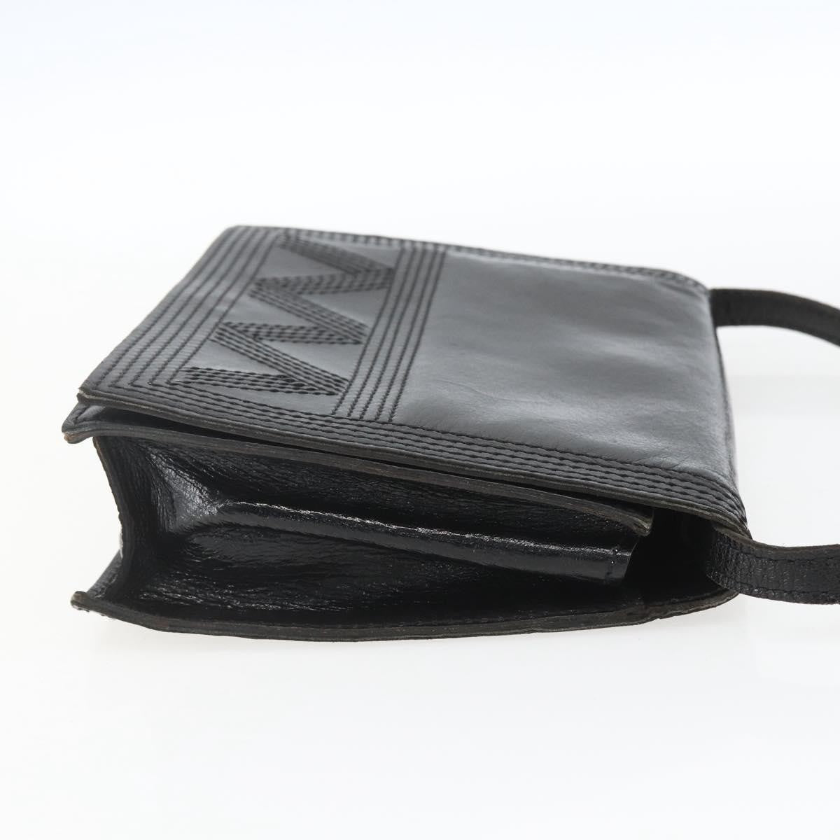 Saint Laurent Vintage Shoulder Bag Leather Black Leather Shoulder Bag Bag (Pre-Owned)