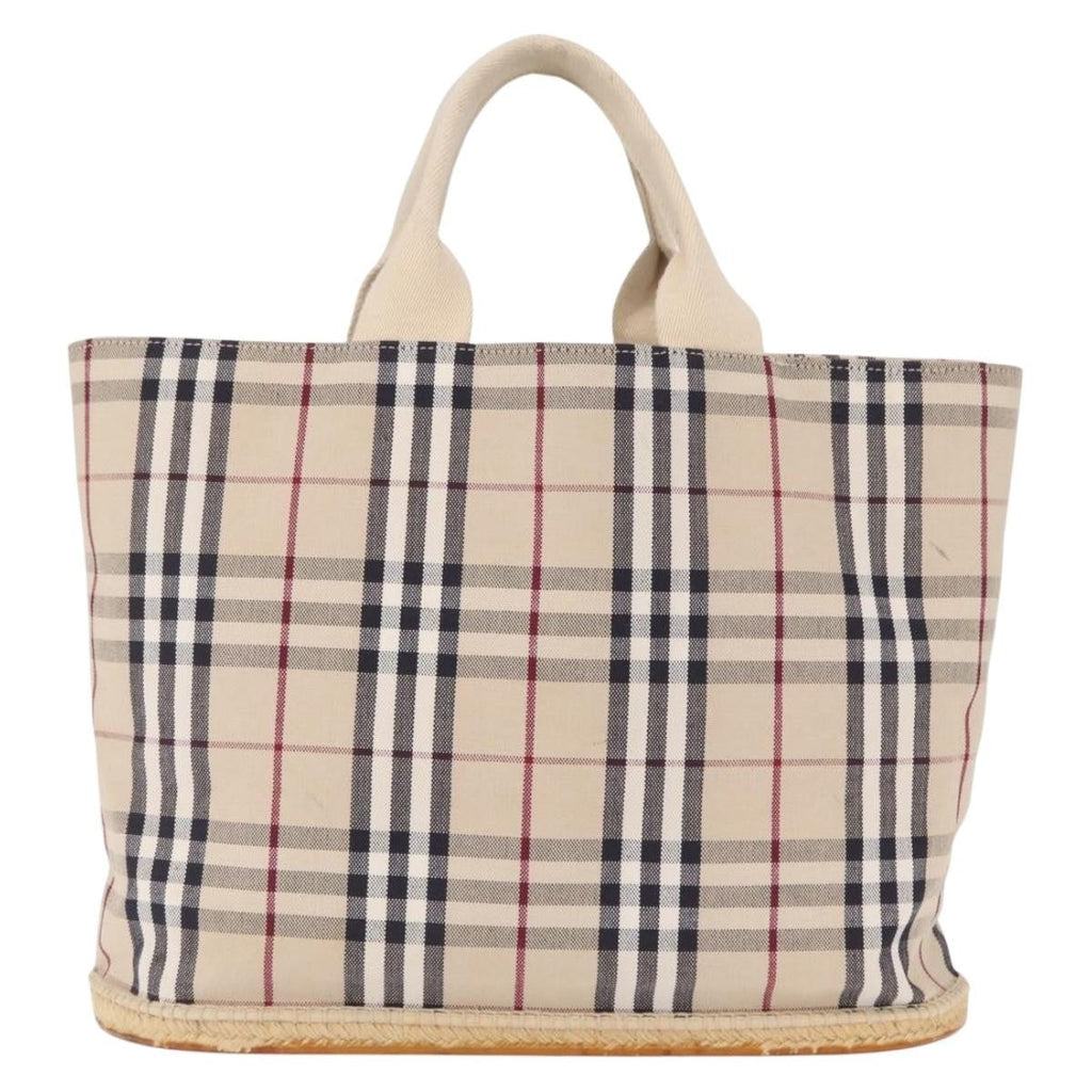 Burberry Nova Check Tote Canvas Check Pattern Beige Canvas Tote Bag