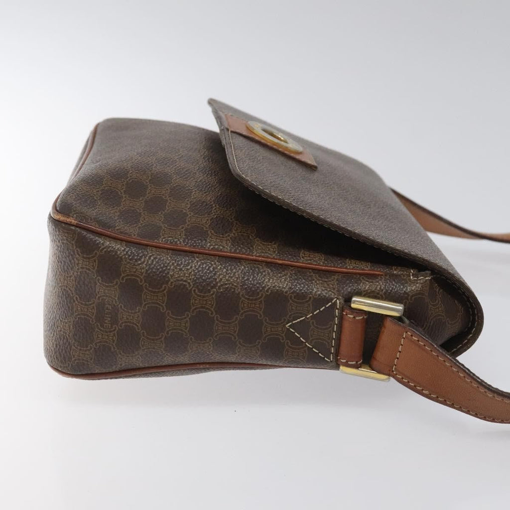 Celine Macadam Shoulder Bag Canvas Brown Canvas Shoulder Bag Bag