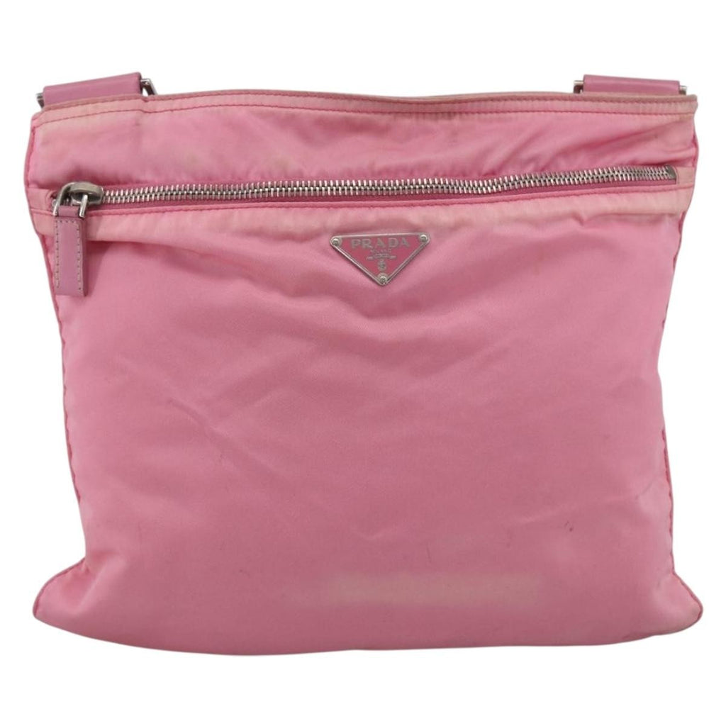 Prada Front Pocket Messenger Bag Tessuto Pink Nylon Shoulder Bag Bag
