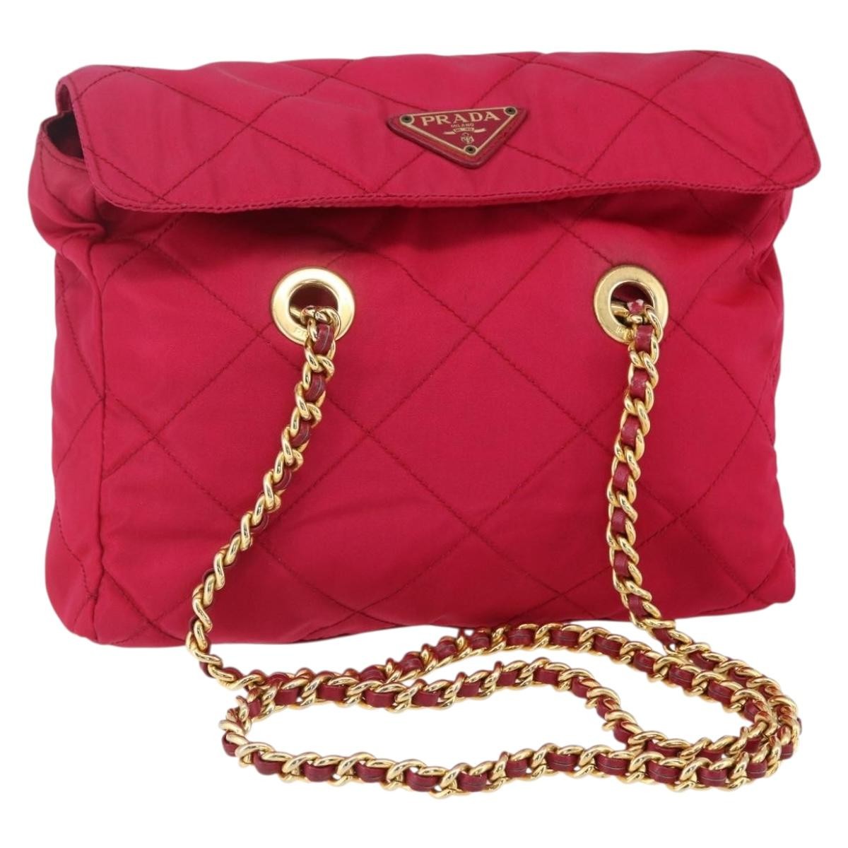 Prada Re-Edition 1995 Chain Tote Quilted Re-Nylon Pink Nylon Shoulder Bag Bag