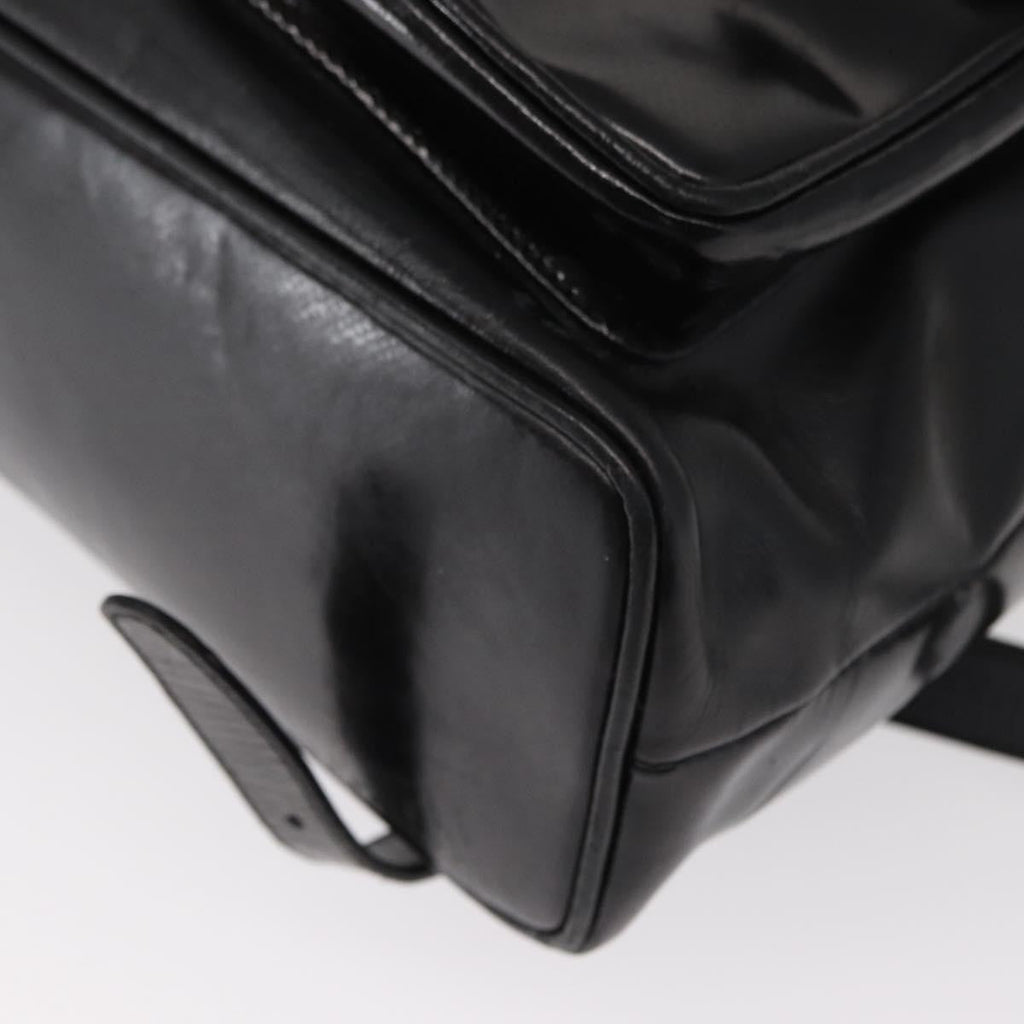 Gucci Vintage Bamboo Backpack Leather Black Leather Backpack Bag (Pre-Owned)