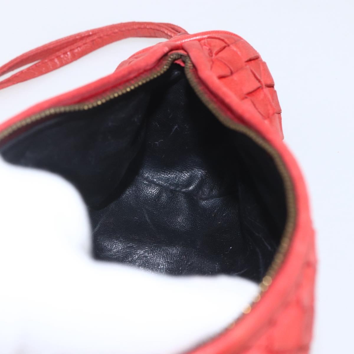 Bottega Veneta Intrecciato Clutch Bag Leather Red Leather Clutche & Pouche Bag