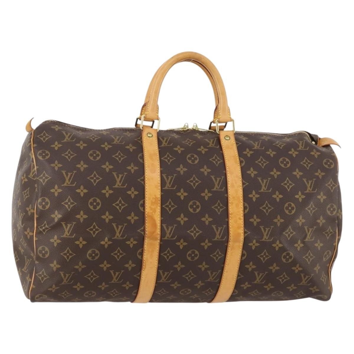 Louis Vuitton Keepall Bag Monogram Canvas Brown Canvas Travel Bag