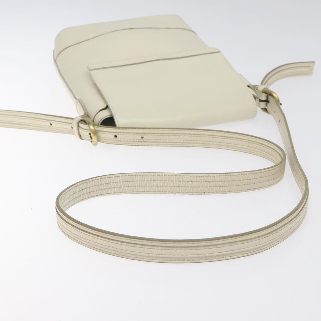 Burberry Flap Shoulder Bag Leather White Leather Shoulder Bag