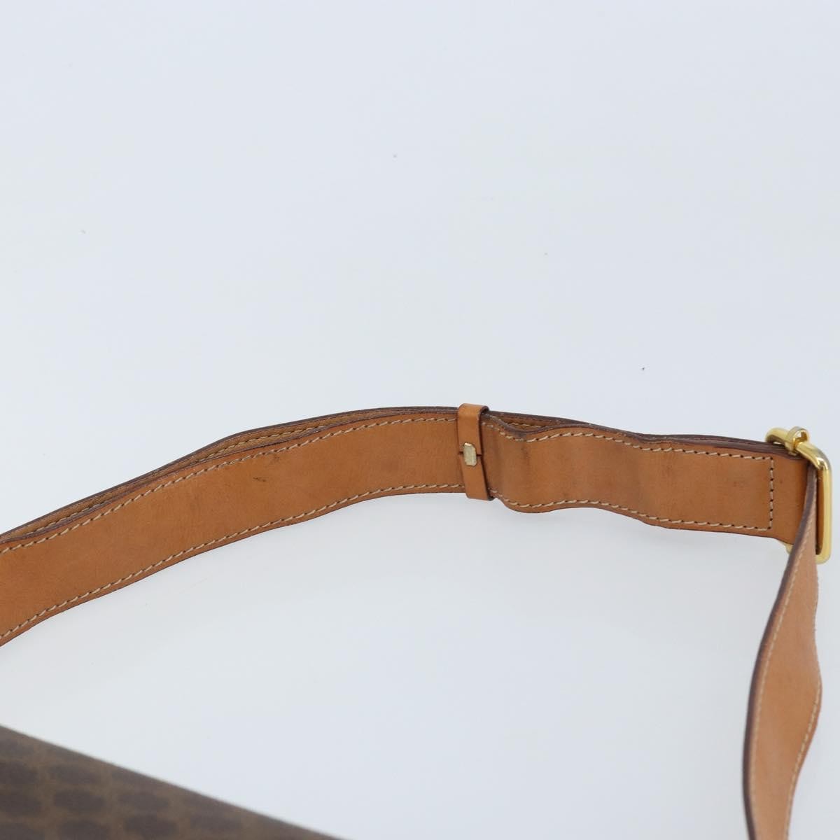 Celine Vintage Macadam Shoulder Bag Canvas And Leather Brown Canvas Shoulder Bag Bag