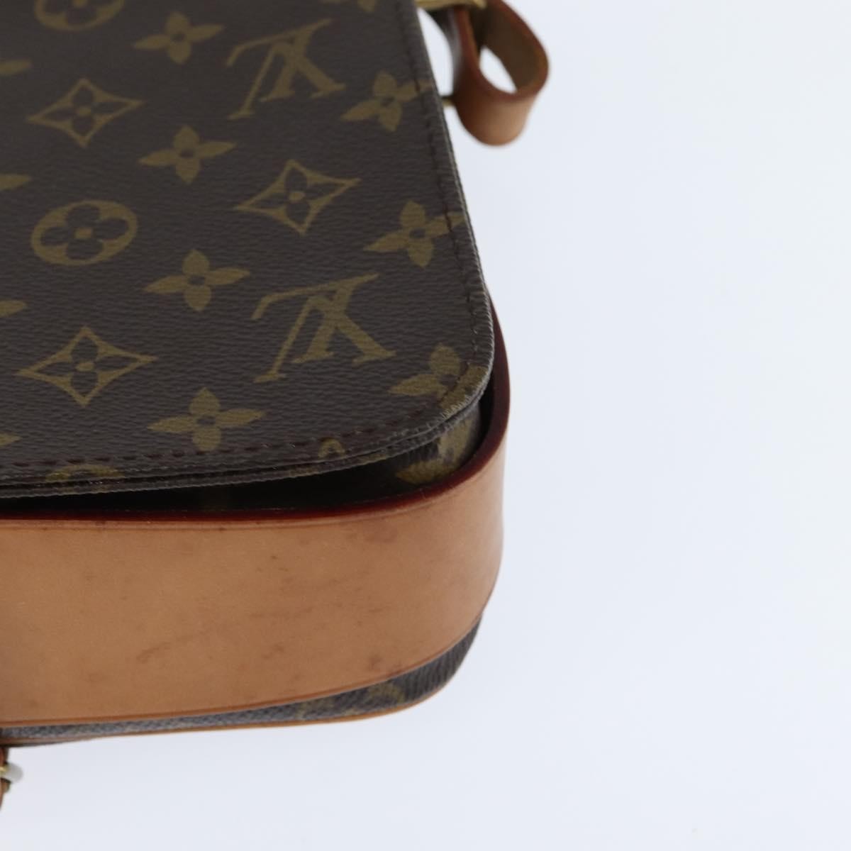 Louis Vuitton Cartouchiere Handbag Monogram Canvas Brown Canvas Shoulder Bag