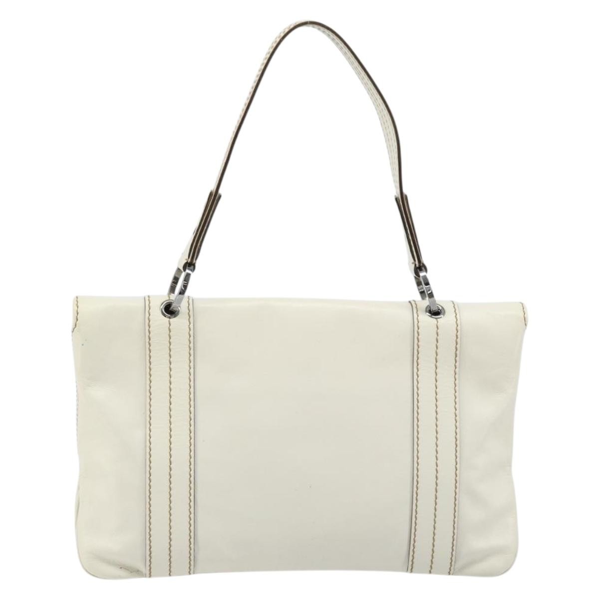 Gucci Vintage Handbag Leather White Leather Handbag (Pre-Owned)