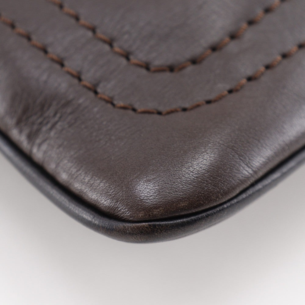 Louis Vuitton Sac Plat Crossbody Bag Utah Leather Brown Leather Shoulder Bag