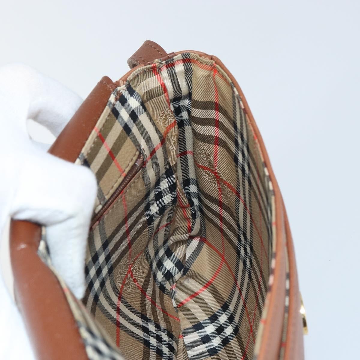 Burberry Vintage Flap Crossbody Bag Leather Brown Leather Shoulder Bag