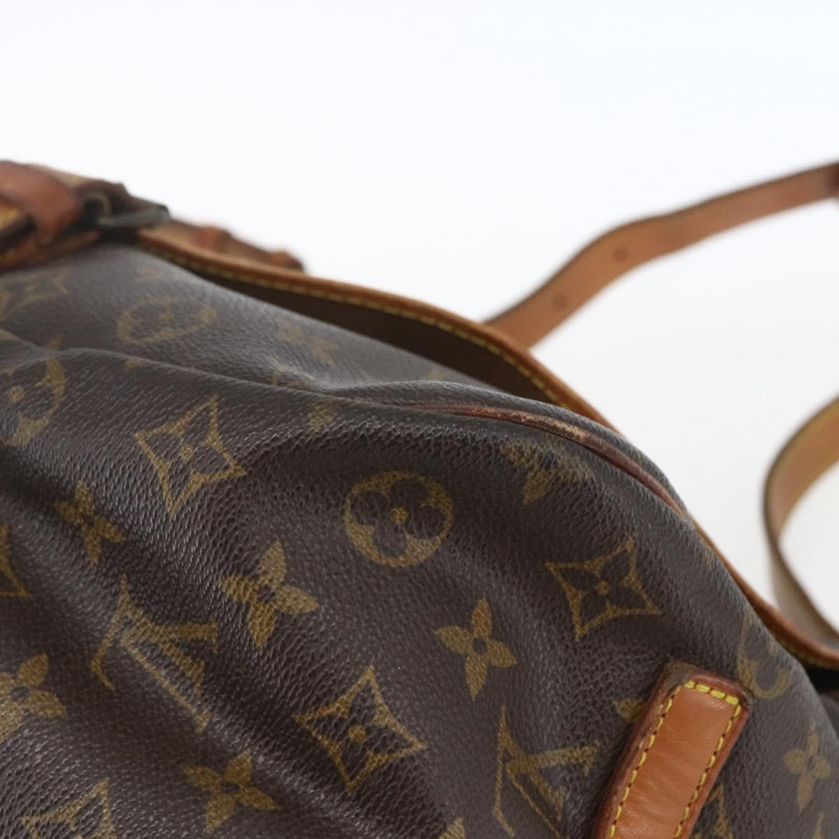 Louis Vuitton Saumur Handbag Monogram Canvas Brown Canvas Shoulder Bag