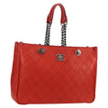 Chanel Shopping Tote Quilted Caviar Orange Leather Shoulder Bag Bag