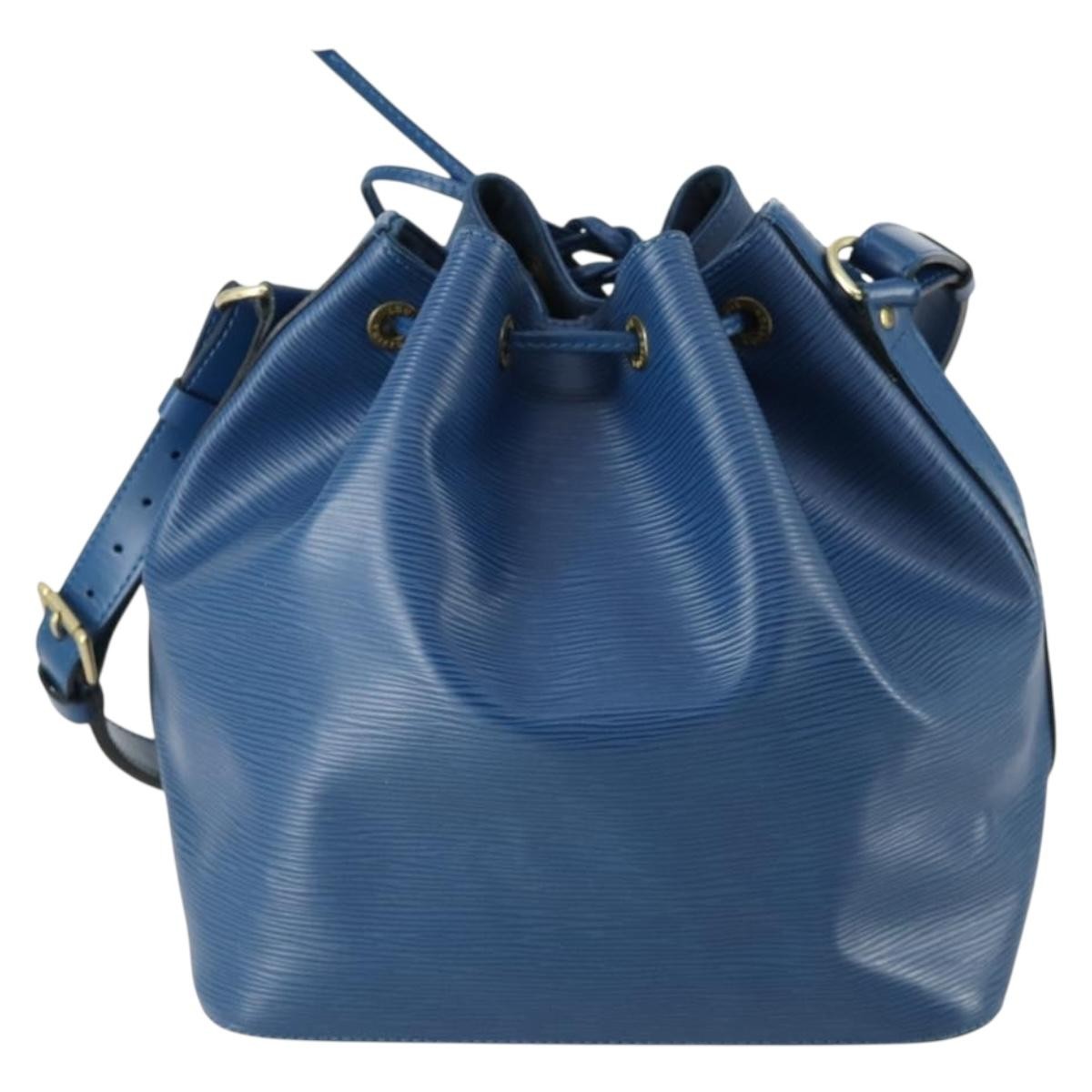 Louis Vuitton Petit Noe Handbag Epi Leather Blue Leather Shoulder Bag