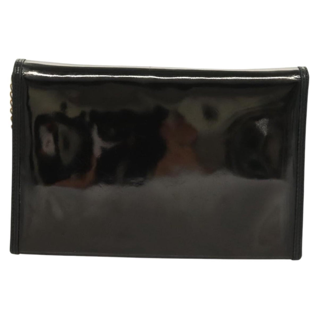 Chanel Cc Envelope Flap Crossbody Patent Leather Black Patent_Leather Clutche & Pouche Bag