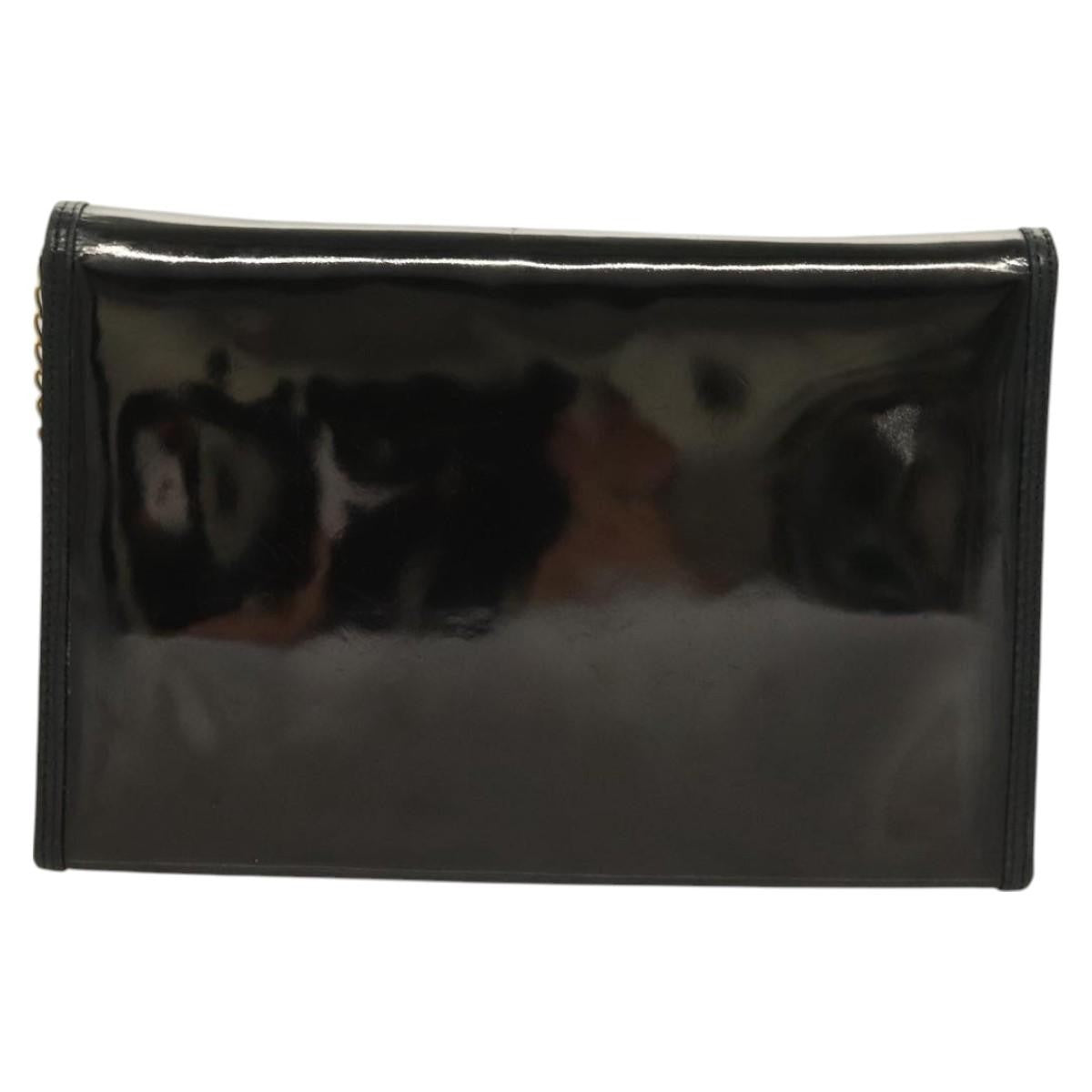 Chanel Cc Envelope Flap Crossbody Patent Leather Black Patent_Leather Clutche & Pouche Bag
