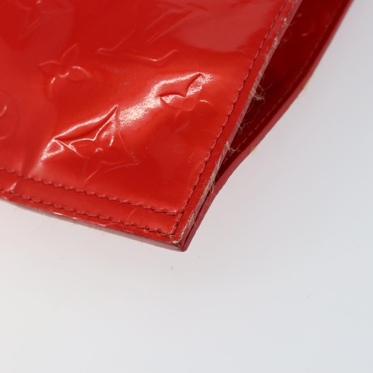 Louis Vuitton Stanton Handbag Monogram Vernis Red Patent_Leather Tote Bag