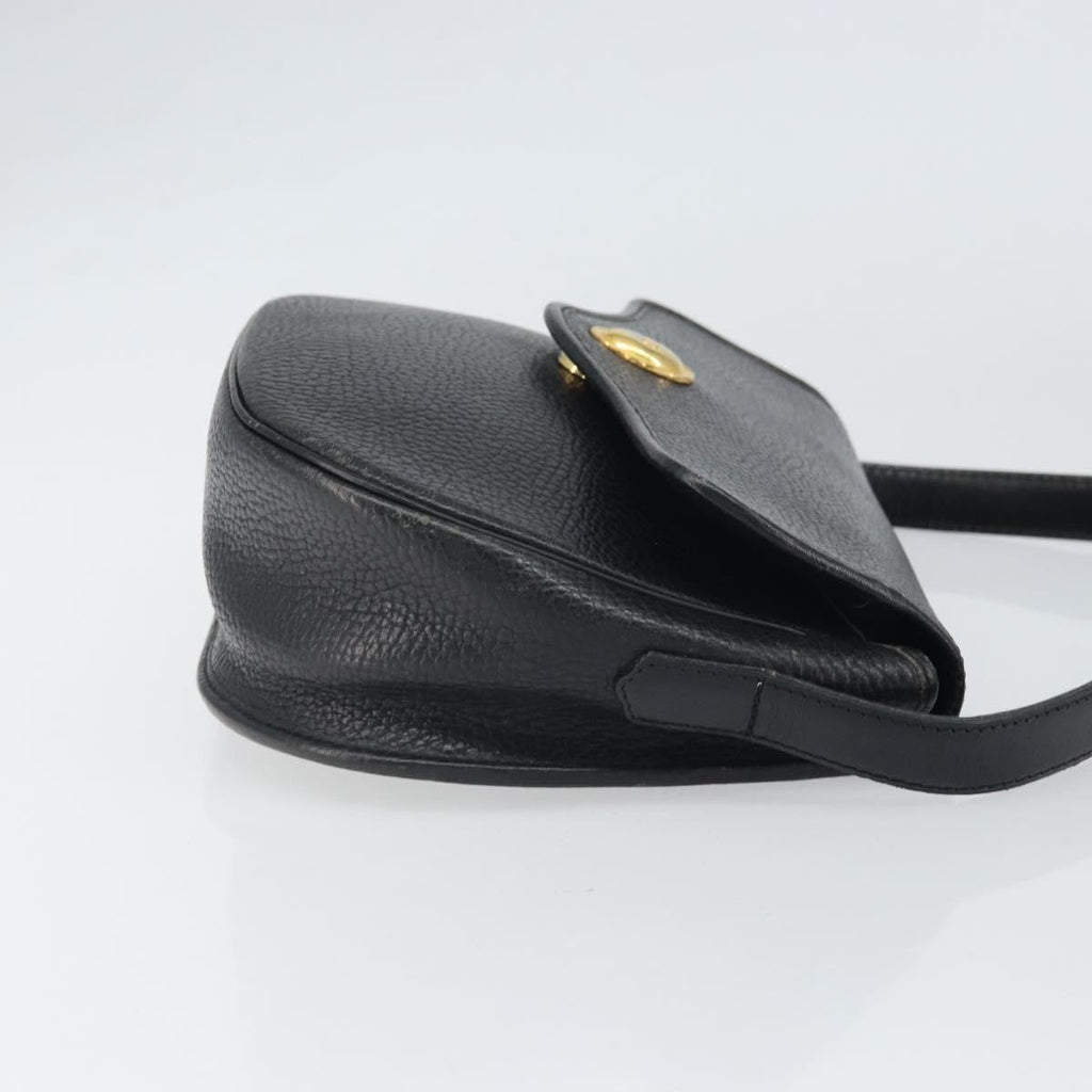 Christian Dior Vintage Cd Logo Shoulder Bag Leather Black Leather Shoulder Bag Bag (Pre-Owned)