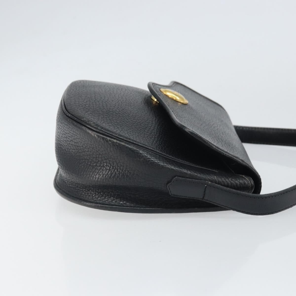 Christian Dior Vintage Cd Logo Shoulder Bag Leather Black Leather Shoulder Bag Bag (Pre-Owned)