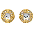 Chanel Cc Round Earrings Metal And Crystal Gold Gold_Plated Earrings Jewelry