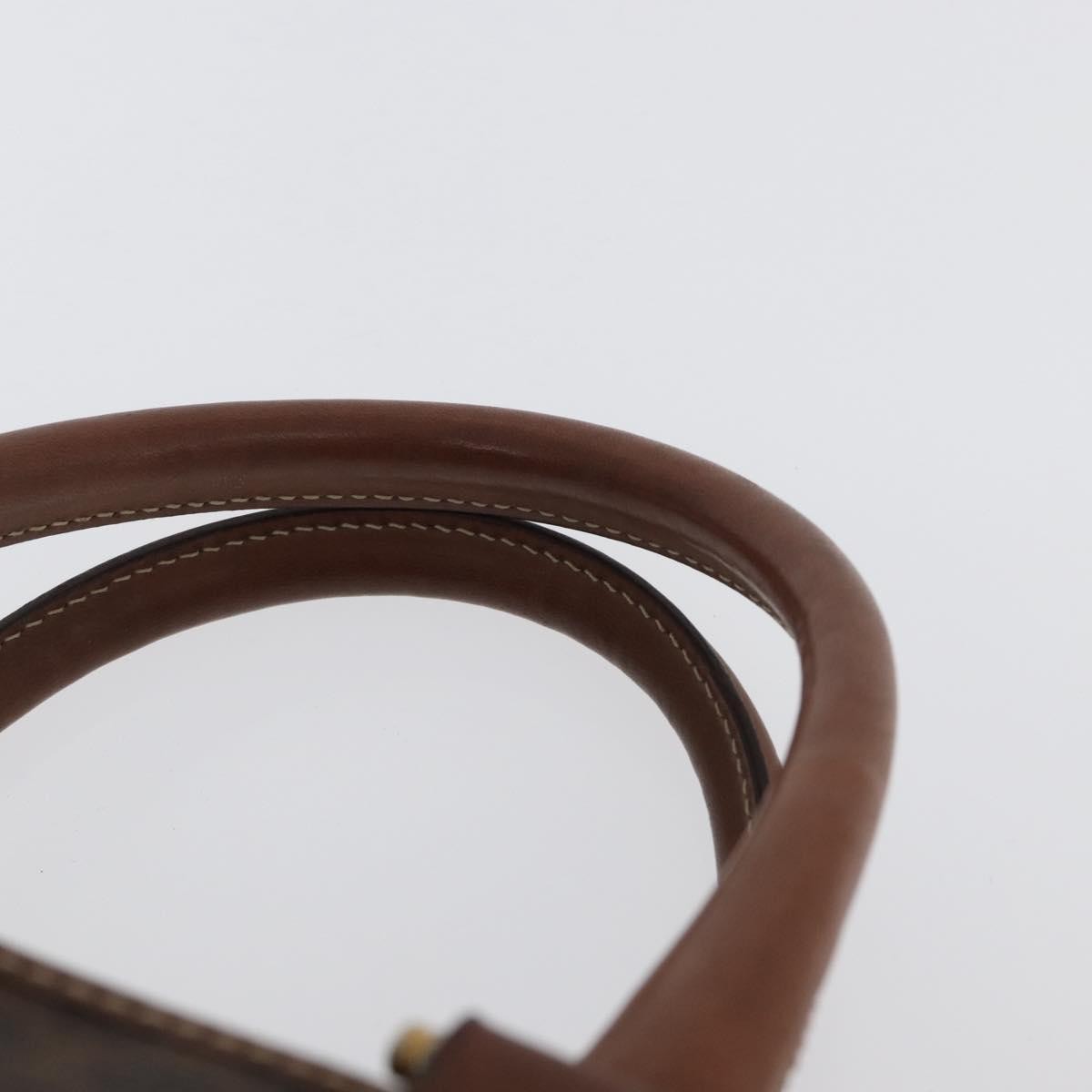 Celine Vintage Macadam Handbag Canvas And Leather Brown Canvas Handbag