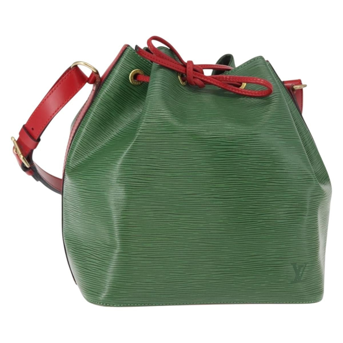 Louis Vuitton Bicolor Petit Noe Handbag Epi Leather Green Leather Shoulder Bag