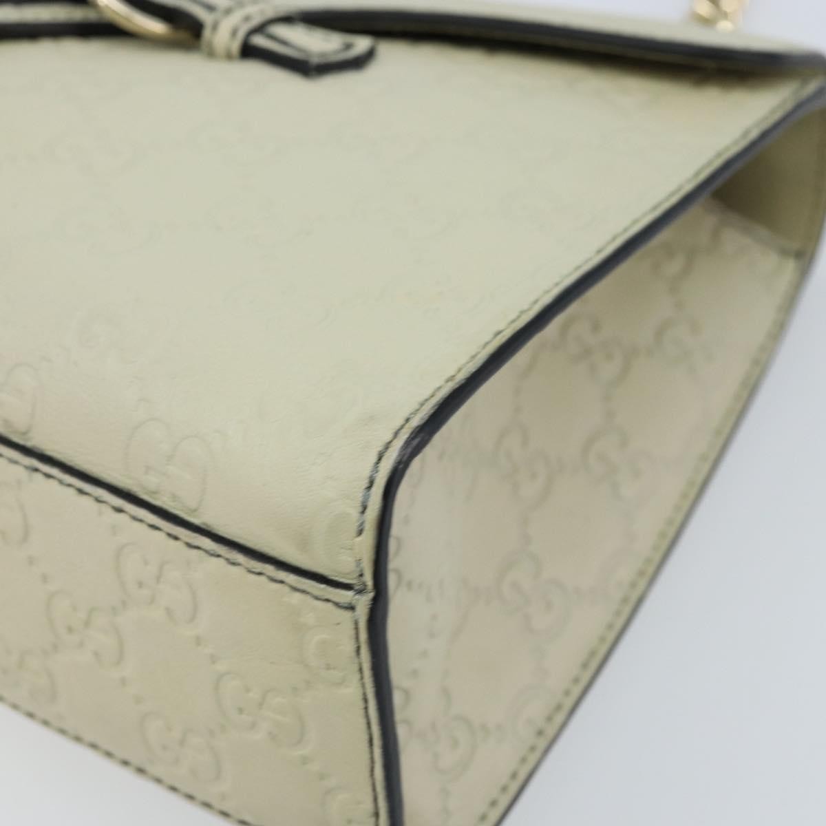 Gucci Emily Chain Flap Bag Guccissima Leather Beige Leather Shoulder Bag Bag (Pre-Owned)