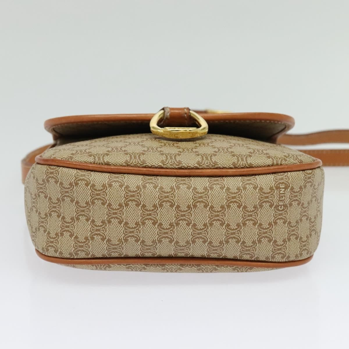 Celine Vintage Macadam Shoulder Bag Canvas Beige Canvas Bag