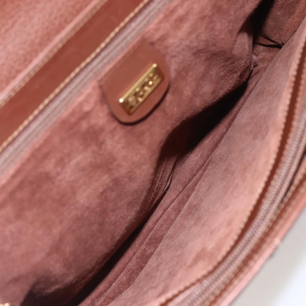 Gucci Vintage Tote Leather Brown Leather Tote Bag Bag (Pre-Owned)