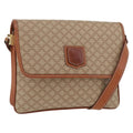 Celine Vintage Macadam Shoulder Bag Canvas And Leather Beige Canvas Shoulder Bag Bag
