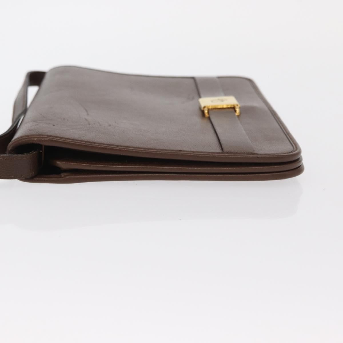 Christian Dior Vintage Shoulder Bag Leather Brown Leather Shoulder Bag Bag (Pre-Owned)